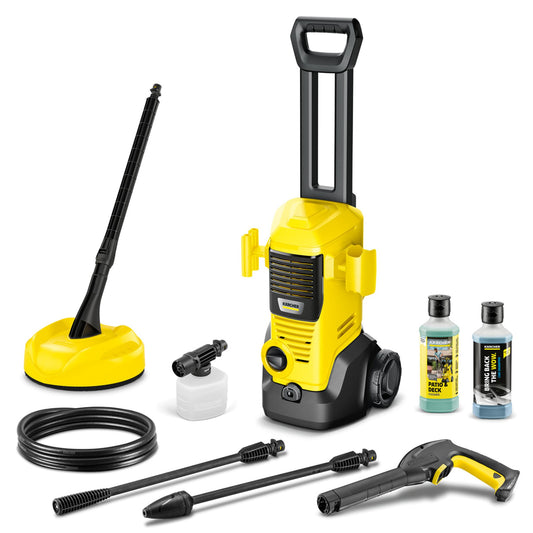Kärcher K 2 Premium FJ Home Hochdruckreiniger inkl. Home Kit. Kompakt, gelb-schwarz, reinigt Haus & Garten mit Hochdruck.