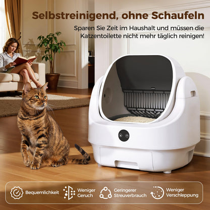 Ellenpent Katzenklo selbstreinigend offen – elektrische Katzentoilette