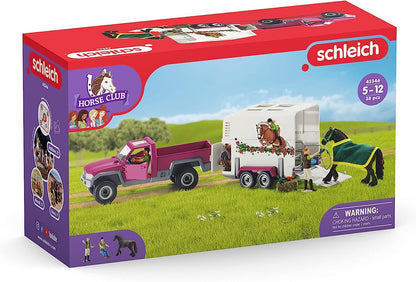 Schleich Horse Club Pick-up mit Pferdeanhänger 42346, 38-teiliges Set