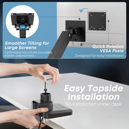 PUTORSEN Gasfeder Dual Monitor Tischhalterung - 17-49 Zoll