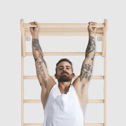 AktivFit Sprossenwand Heim-Fitness mit verstellbaren Holzringen
