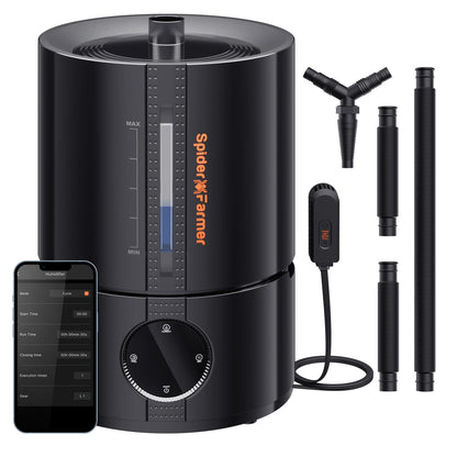 Spider Farmer SF-H5 Ultraschall-Luftbefeuchter 5L mit Hygrometer, schwarz, für Grow-Zelt
