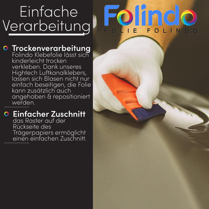 Folindo® Autofolie Car Wrapping Folie - Schwarz Glanz 15x1.52m
