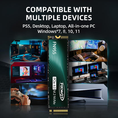 Fikwot FN955 M.2 PCIe Gen4 SSD - 2TB mit Graphene Kühler