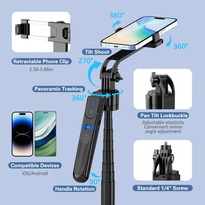 YUANRAN ES-B180S Handy Stativ mit Face Tracking, 180 cm, Licht
