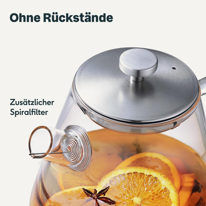 SILBERTHAL Teekanne Glas 1,5 Liter mit Siebeinsatz & Deckel