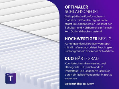 Traumnacht Easy Comfort 2 in 1 Duo 7-Zonen Matratze - H2/H3, 70x200cm