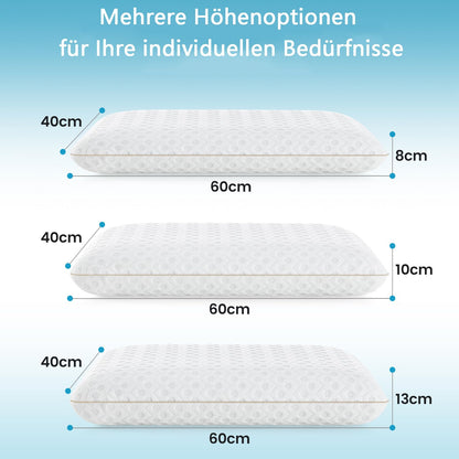 BedStory Gel Memory Foam Kopfkissen 60x40 cm, 10 cm, Seitenschläfer