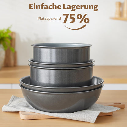 BEZIA Induktions Topfset 17-tlg – Keramik, abnehmbare Griffe