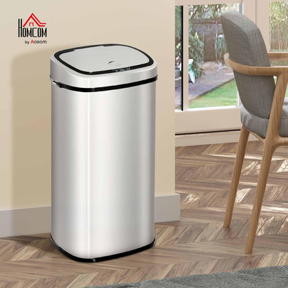 HOMCOM Sensor Mülleimer 68L Automatik – Edelstahl Silber