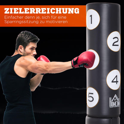 HOMCOM Standboxsack Heavy Duty 176cm Schwarz Erwachsene