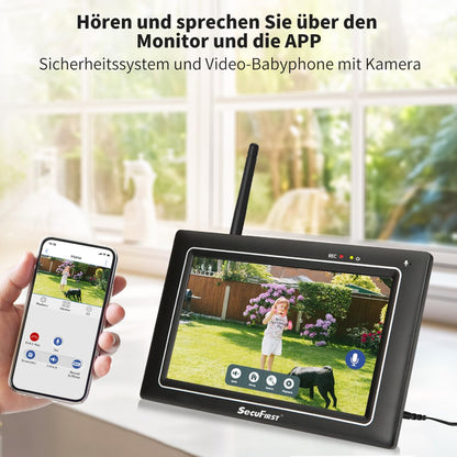 SecuFirst 2K Überwachungskamera Aussen Set – 7 Zoll Monitor, Ohne WLAN