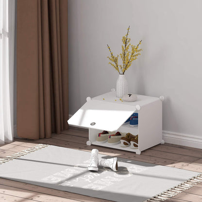 HOMIDEC Schuhregal Schuhaufbewahrung – Kunststoff 56 Paar