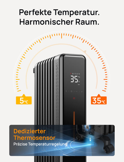 Dreo Ölradiator OH521, 2000 W Elektroheizung mit Thermostat