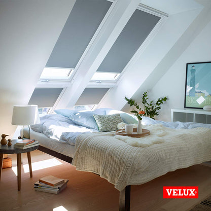 VELUX Original Verdunkelungsrollo Hellbeige SK06 - weisse Schiene