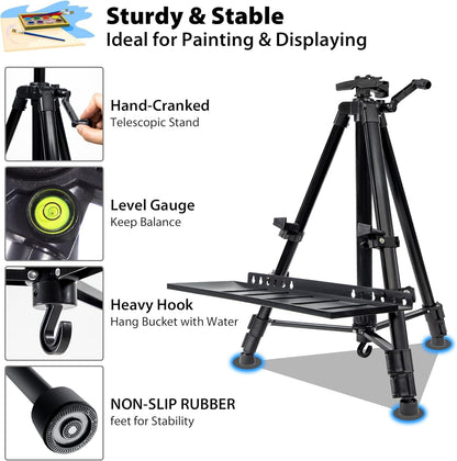 VAIIGO Staffelei Aluminium verstellbar 50-152 cm mit Tragetasche