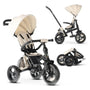 Deryan Explorer Kinderdreirad mit Schubstange und Verdeck, Creme – drehbarer, gepolsterter Sitz