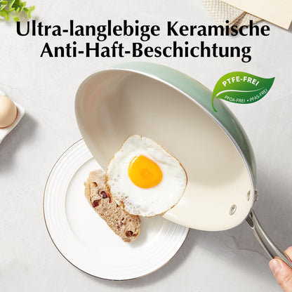 Redchef Keramik Bratpfannen Set Induktion - 20/24/28 cm Grün