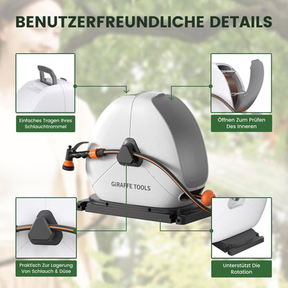 Giraffe Tools Schlauchtrommel NW30 ausziehbar, 30 m, Bodenmontage