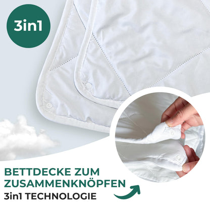 KNERST 4-Jahreszeiten Bettdecke 155x220 cm waschbare Steppdecke