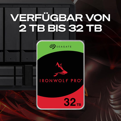 Seagate IronWolf Pro 28 TB NAS-Festplatte, 3.5 Zoll, SATA 6 Gb/s, CMR