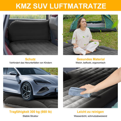 KMZ Auto Luftmatratze Autobett – Rückbank Kofferraum Dunkelgrau