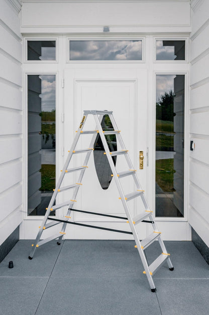 DRABEST PRO Serie Alu Trittleiter beidseitig - 8 Stufen