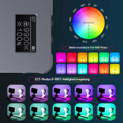 SMALLRIG P96L LED Videoleuchte RGB, Kamera Dauerlicht 2500–8000K