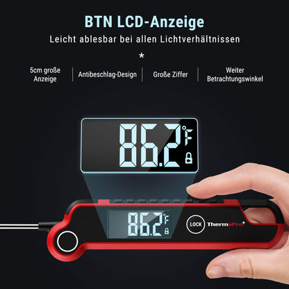 ThermoPro TP620 Fleischthermometer, klappbar, IP65 wasserdicht