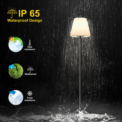 Ecvivk LED Solar-Stehlampe Outdoor, dimmbar, Warmweiss + RGB, IP65