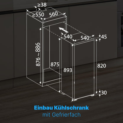 Bomann KSE 7810 Einbau Kombikühlschrank 118L Abtauautomatik