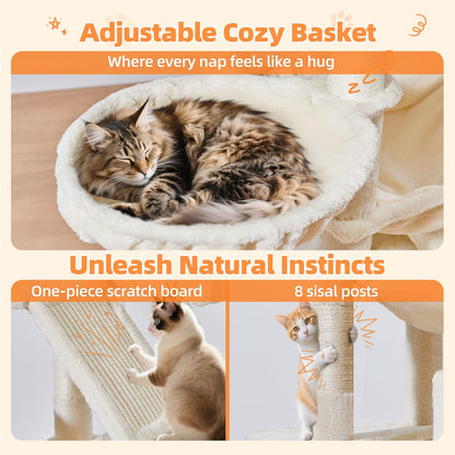 Taoqimiao Kratzbaum MS026LM 180 cm für grosse Katzen, beige
