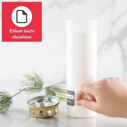 Hofer Friedlicht Grabkerzen mit Deckel, weiss, 12er Set, 120-140 Std.