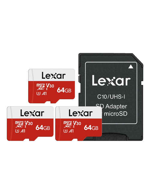 Lexar microSD Speicherkarte 64GB 3er-Pack UHS-I U3 mit SD-Adapter