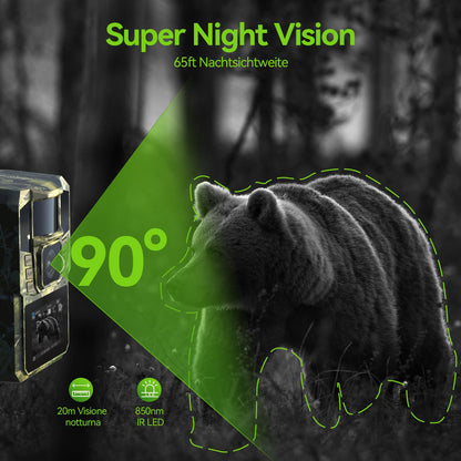 DEATTI T6 WLAN Solar Wildkamera 4K 48MP mit Nachtsicht und App