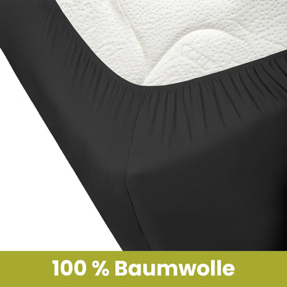 Dexitex Wohnmobil Spannbetttuch Set 4-teilig Antrazith – Mittelmatratze