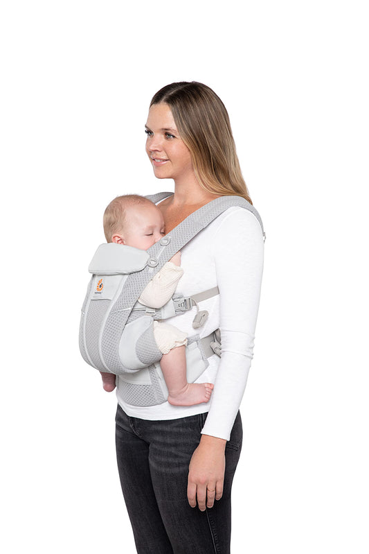 Ergobaby Omni Breeze SoftFlex Mesh Babytrage für Neugeborene Pearl Grey
