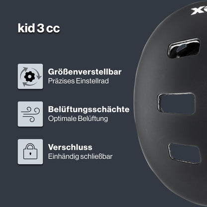 uvex Kid 3 cc Kinder-Fahrradhelm, black matt, 51-55 cm