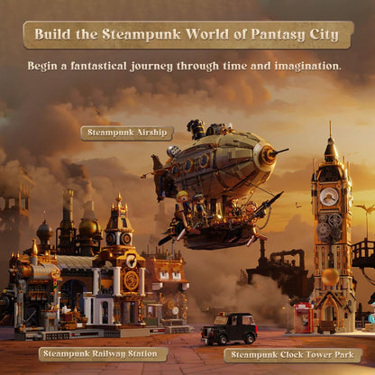 PANTASY Steampunk-Luftschiff Modellbausatz – Zweilagiger Zeppelin