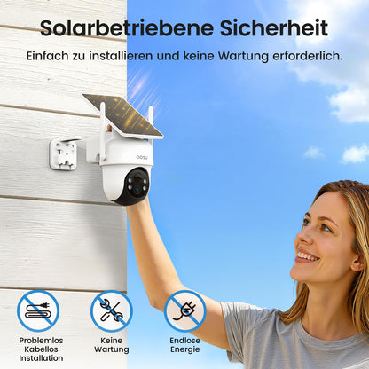 aosu 2K Überwachungskamera Aussen Akku Solar 2-Cam-Set mit aosuBase