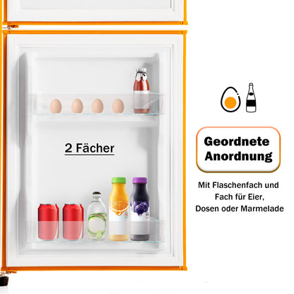 Merax Retro-Kühlschrank Gefrierkombination 60L - Gelb