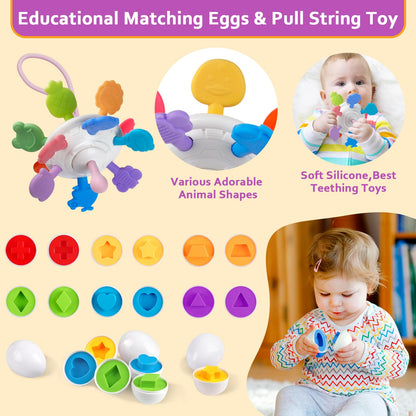 Weilim 6 in 1 Montessori Spielzeug Baby, Motorikspielzeug ab 6 Monate