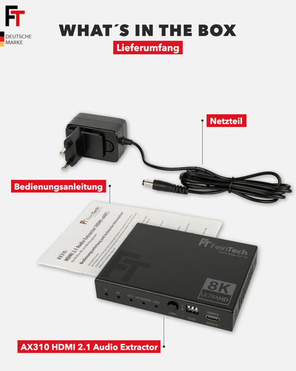 FeinTech AX310 HDMI 2.1 Audio Extractor für eARC Soundbar 8K