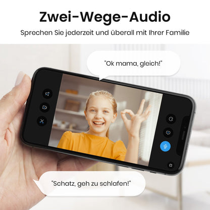 aosu 2K WLAN Überwachungskamera Innen – 360° Babyphone
