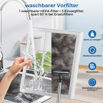 ZXBEER Luftreiniger Allergiker HEPA-Luftreiniger mit CADR 400m³/h（260m²）,zweiseitiger Filtration und waschbarem Filter,20dB Nachtmodus, Timer,Luftreiniger für Haustiere,Schlafzimmer,Staub,Pollen,Weiß