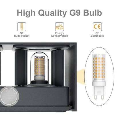 Klighten Aussenwandleuchte mit Bewegungsmelder G9 LED 3000K Anthrazit