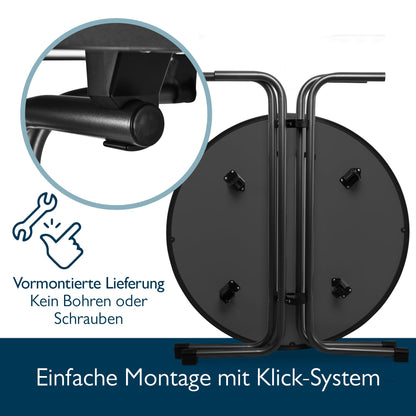 Beautissu Bistroni Bistrotisch rund Ø 80 cm klappbar schwarz
