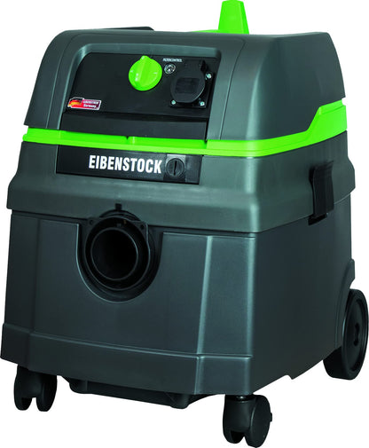 Eibenstock Nass-Trockenstaubsauger DSS25A Schwarz/Grün. Schwarzer/grüner Industriesauger zum Absaugen von Staub und Flüssigkeiten.