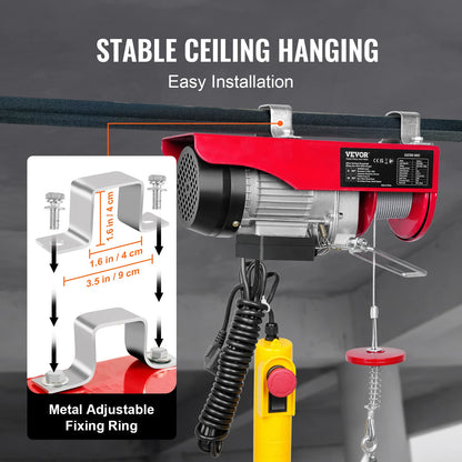 VEVOR elektrische Seilwinde 125/250kg Hubhöhe 12m