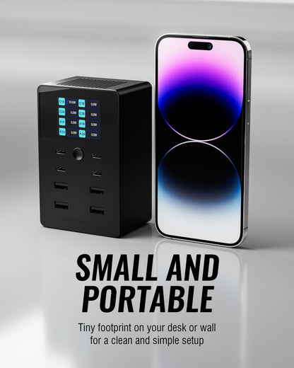 SABRENT USB Ladestation 252W 8-Port GaN PD 3.0 mit LCD-Display